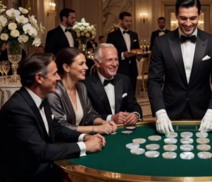 Profesjonalny krupier obsługujący elegancki event